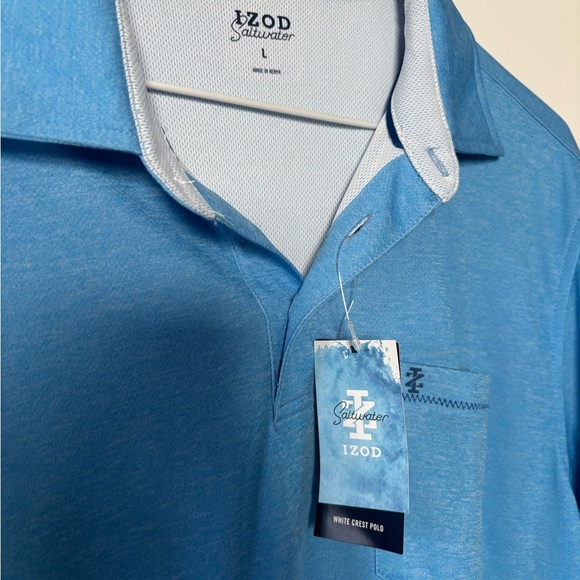 IZOD Men's Light Blue Polo Shirt - Picture 2 of 5